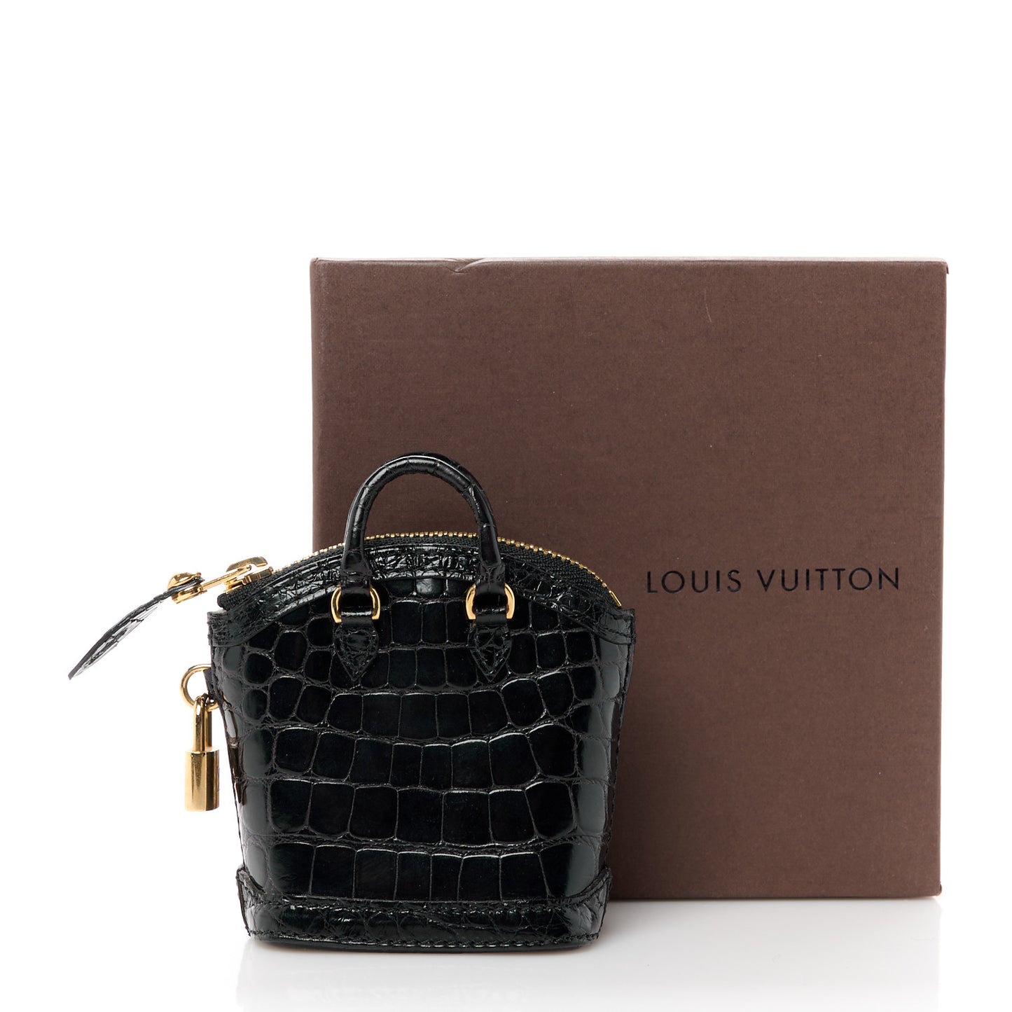 Alligator Mini Lockit Bag Charm Black