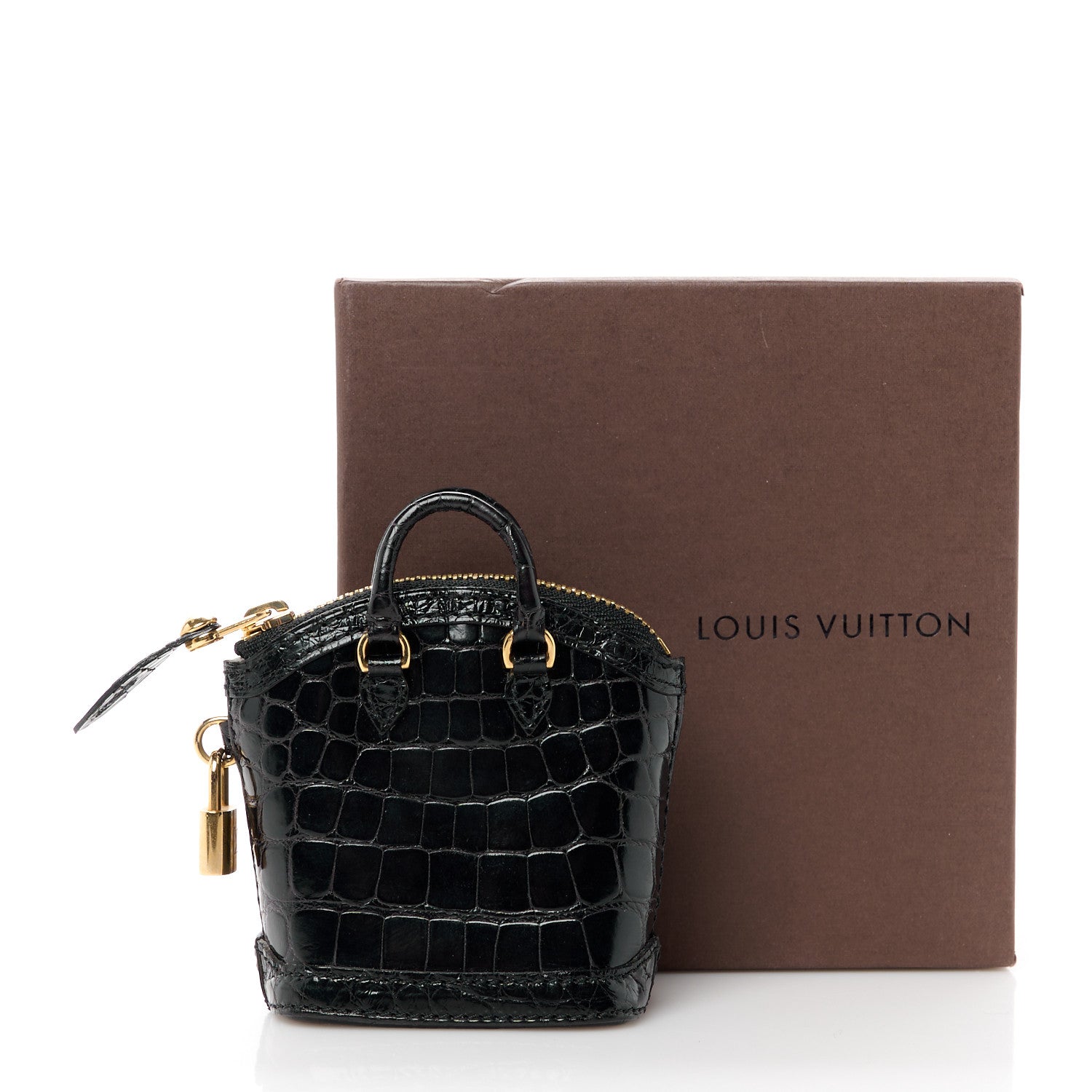 Louis Vuitton Alligator Mini Lockit Bag Charm Black 12 of 12