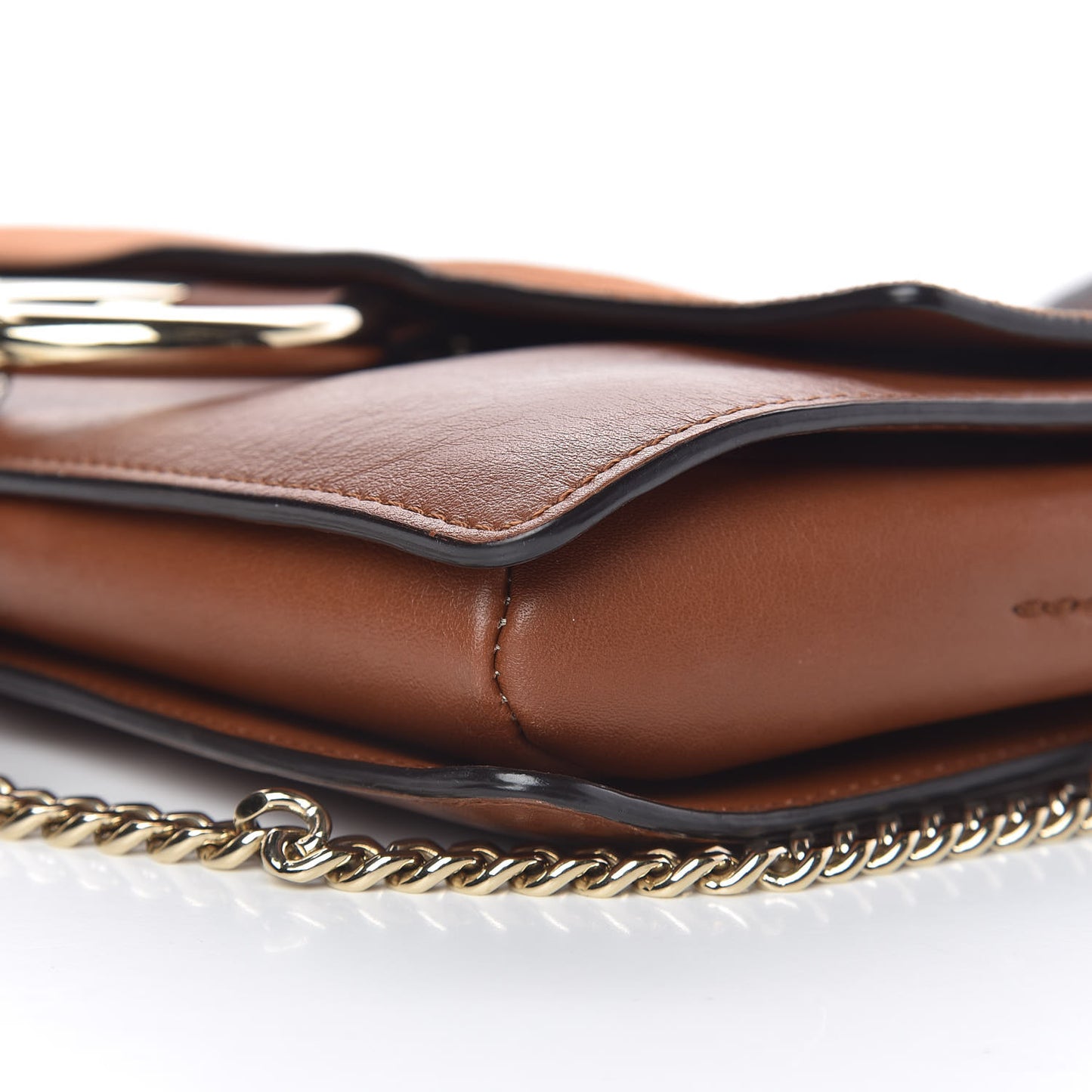 Suede Calfskin Small Faye Shoulder Bag Tobacco