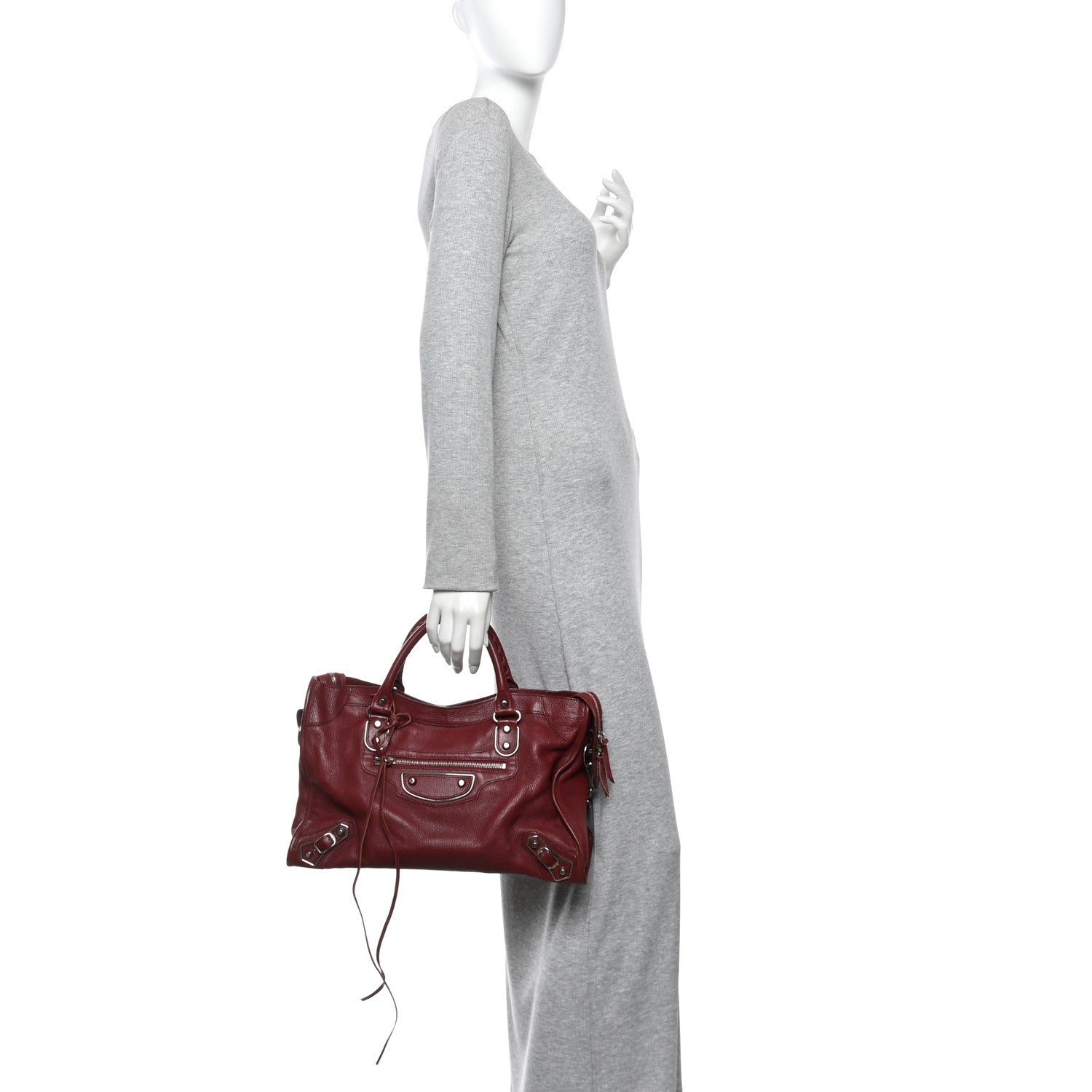 Balenciaga Chevre Silver Metallic Edge Hardware City Cassis 2 of 12
