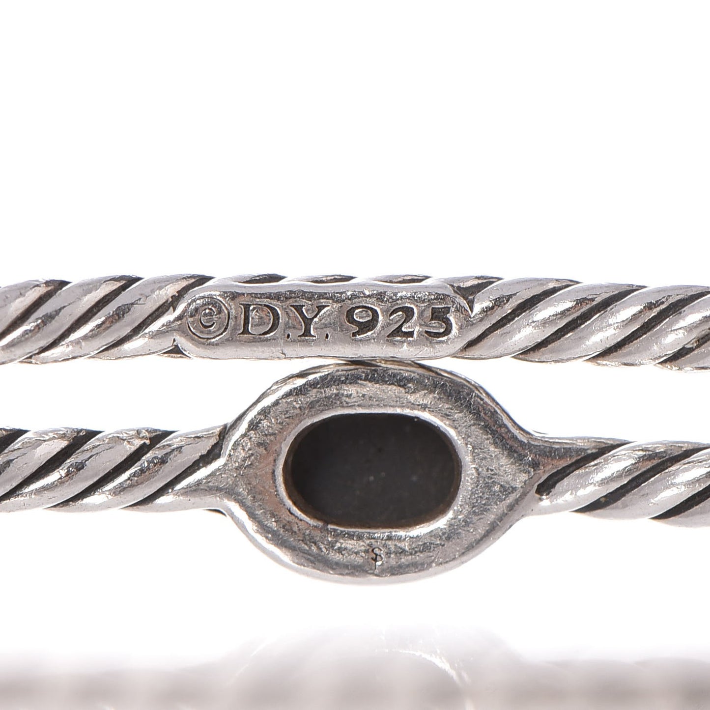 Sterling Silver Hematine Color Classics Cable Bangle Bracelet Set of 2