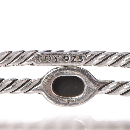 David Yurman Sterling Silver Hematine Color Classics Cable Bangle Bracelet Set of 2 3 of 5