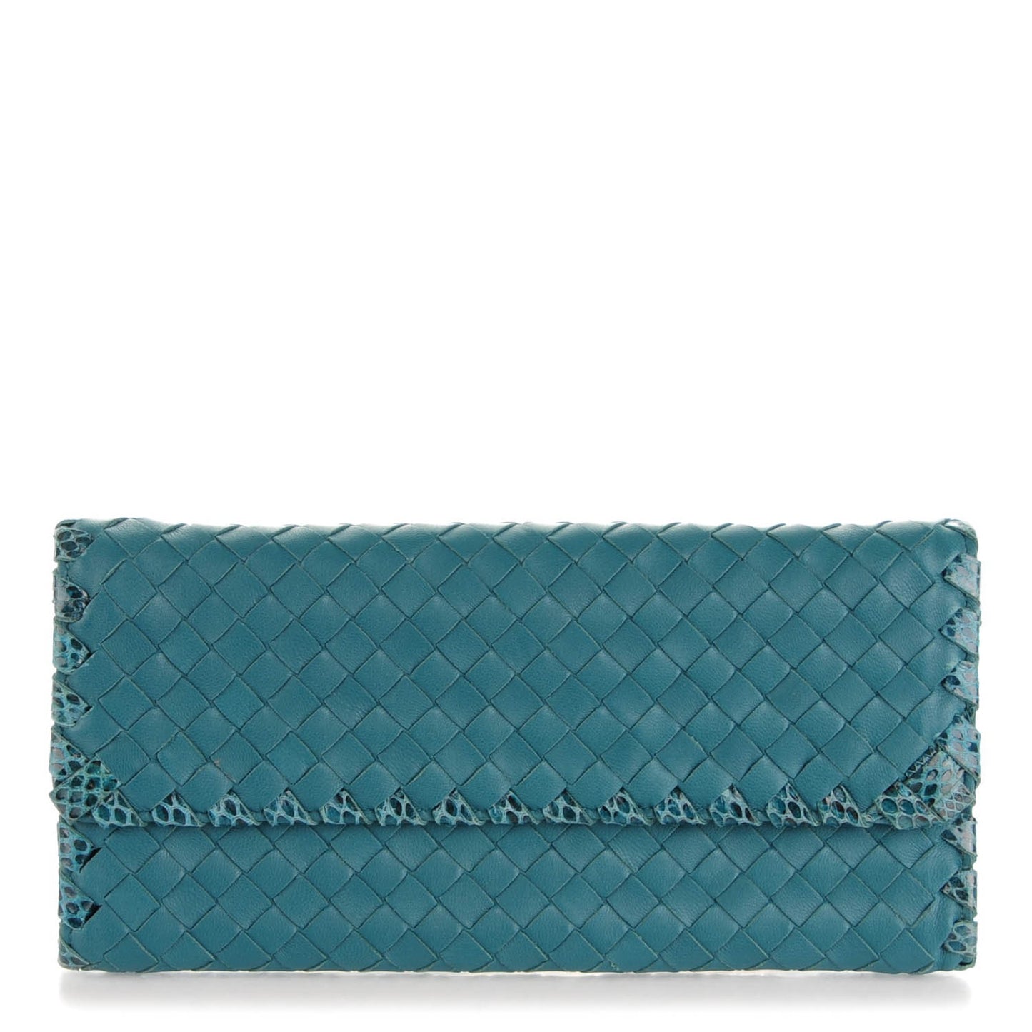 Nappa Ayers Intrecciato Continental Wallet Teal
