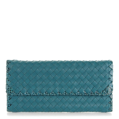 Bottega Veneta Nappa Ayers Intrecciato Continental Wallet Teal 1 of 7