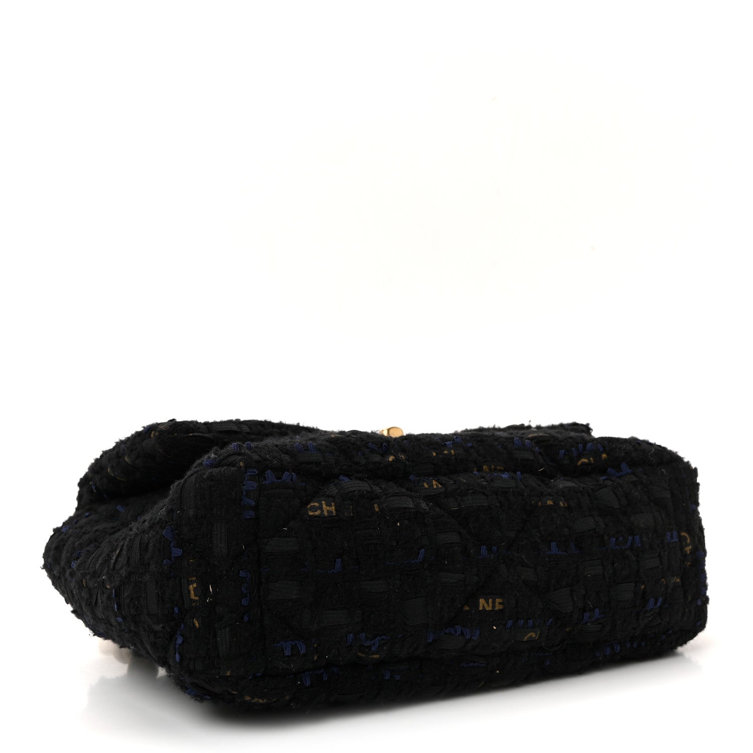 Chanel Tweed Quilted Medium Chanel 19 Flap Navy Blue Black 4 of 10