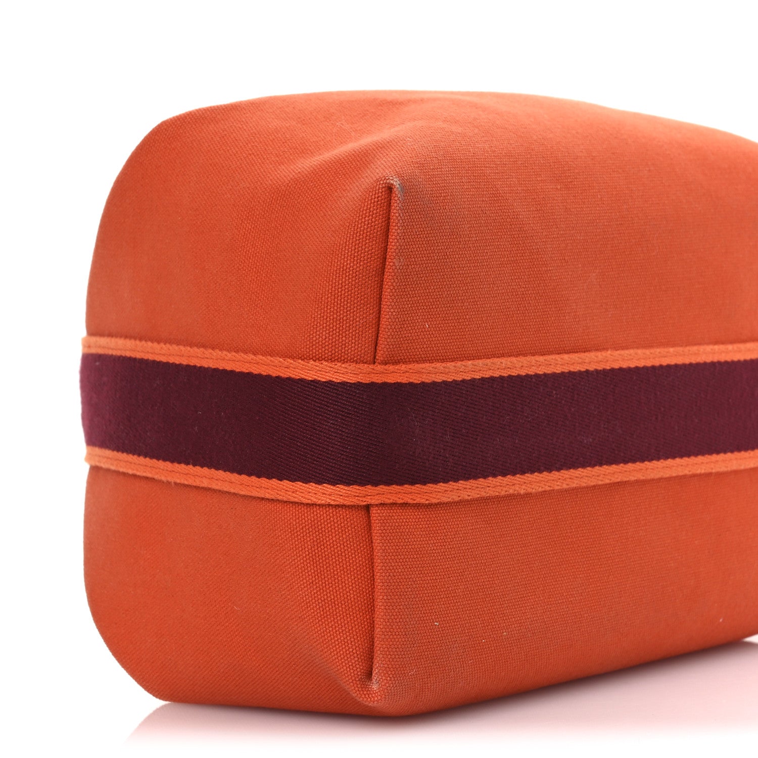 Hermes Canvas Large Bride-A-Brac Pouch Orange Feu Burgundy 8 of 12
