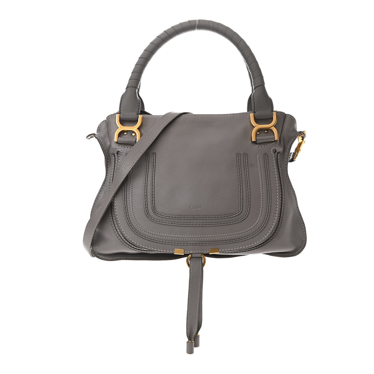 Calfskin Medium Marcie Satchel Cashmere Grey