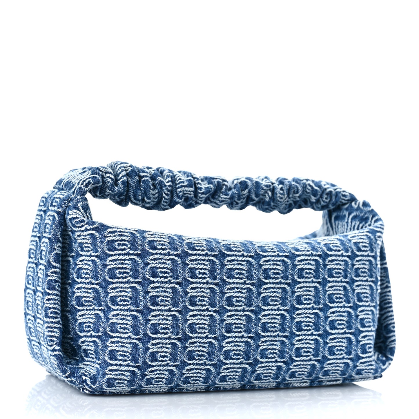 Jacquard Denim Monogram Small Scrunchie Bag Vintage Indigo