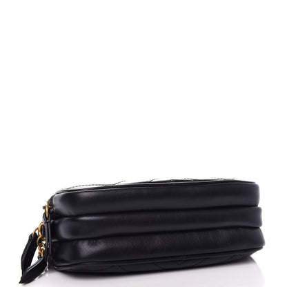Gucci Calfskin Matelasse Mini GG Marmont Chain Crossbody Bag Black 4 of 13