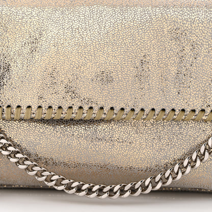 Stella McCartney Metallic Shaggy Deer Mini Falabella Fold Over Tote Gold 9 of 11