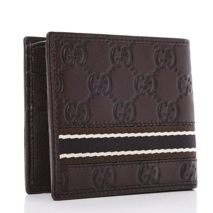 Gucci Guccissima Web Bi-fold Wallet Dark Brown 3 of 7