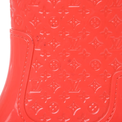 Louis Vuitton Rubber Embossed Monogram Splash Rain Boots 36 Coral 9 of 12