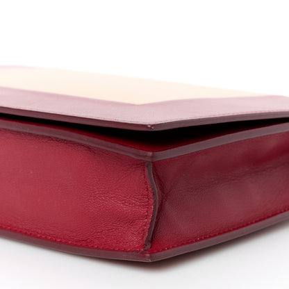Celine Smooth Lambskin Frame Evening Chain Clutch Ruby Nude 10 of 10