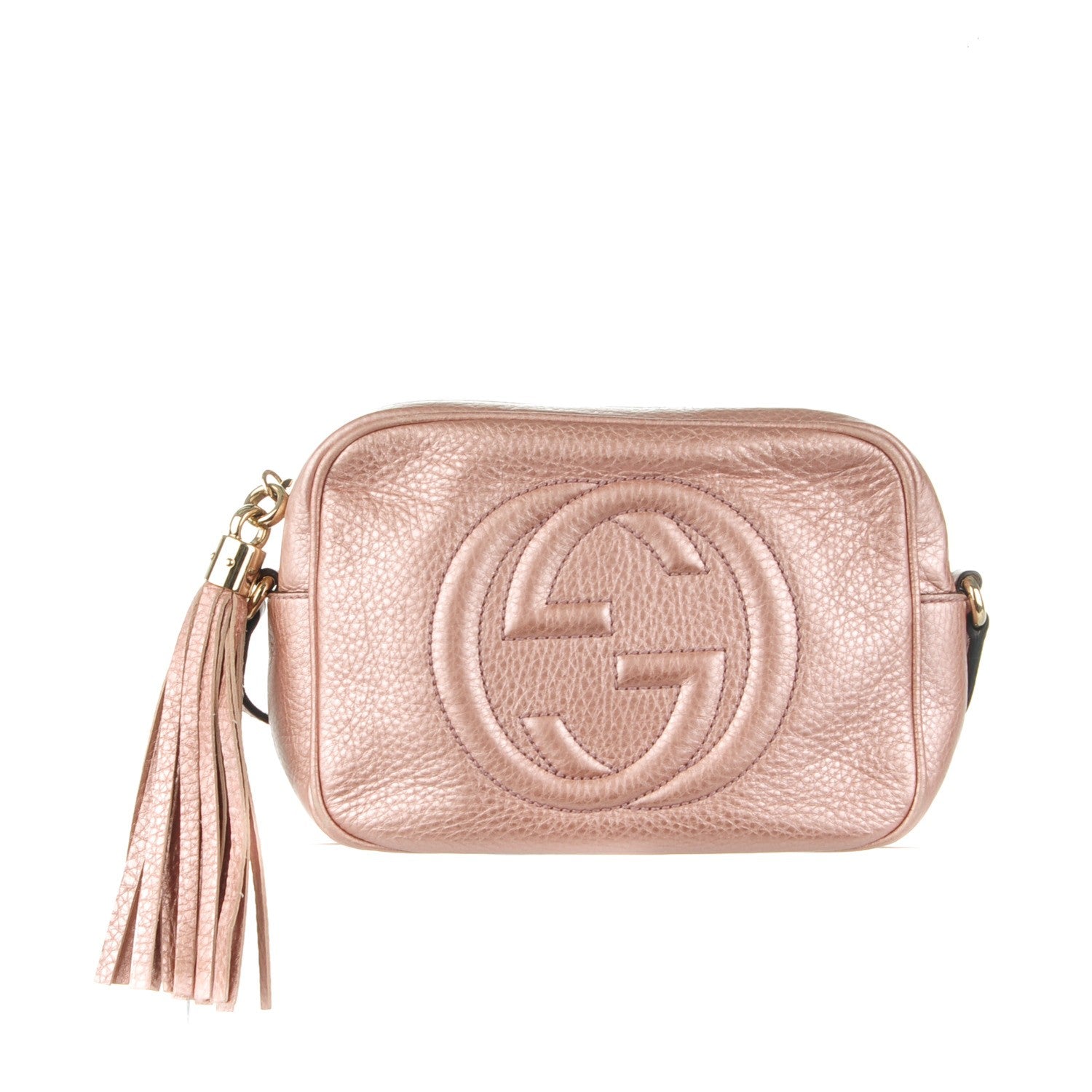 Gucci Metallic Pebbled Calfskin Small Soho Disco Bag Pink 1 of 8