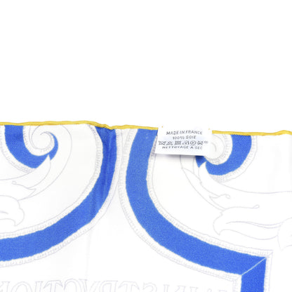 Hermes Silk Roulot L Instruction Du Roy Maxi Twilly Marine White Or 2 of 4