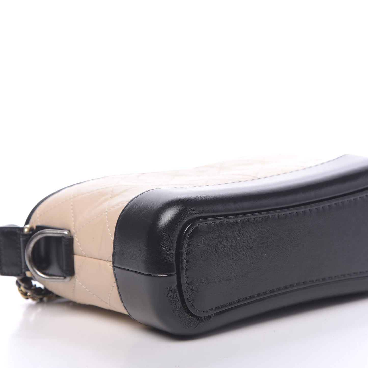 Aged Calfskin Quilted Small Gabrielle Hobo Beige Black