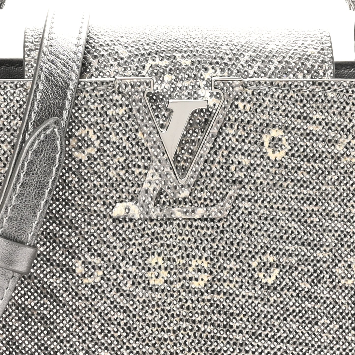 Lizard Mini Capucines Argento