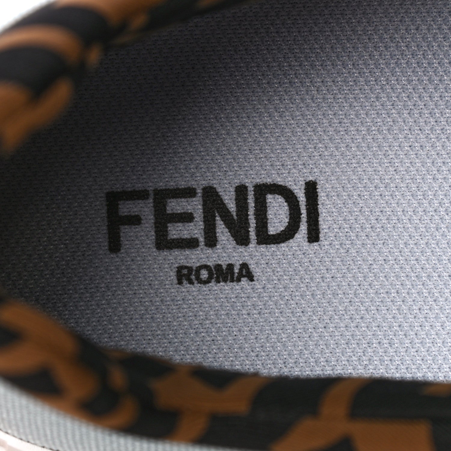 Fendi Canvas Lycra TPU FF Womens Fendi Force Low Top Sneakers 39 Sky Tobacco Black 10 of 11