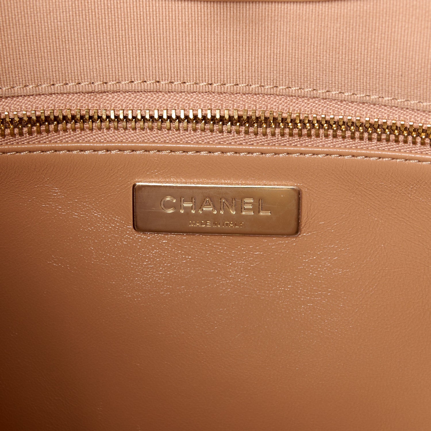 Chanel Shiny Crumpled Calfskin Quilted 31 Shopping Bag Dark Beige 7 of 11