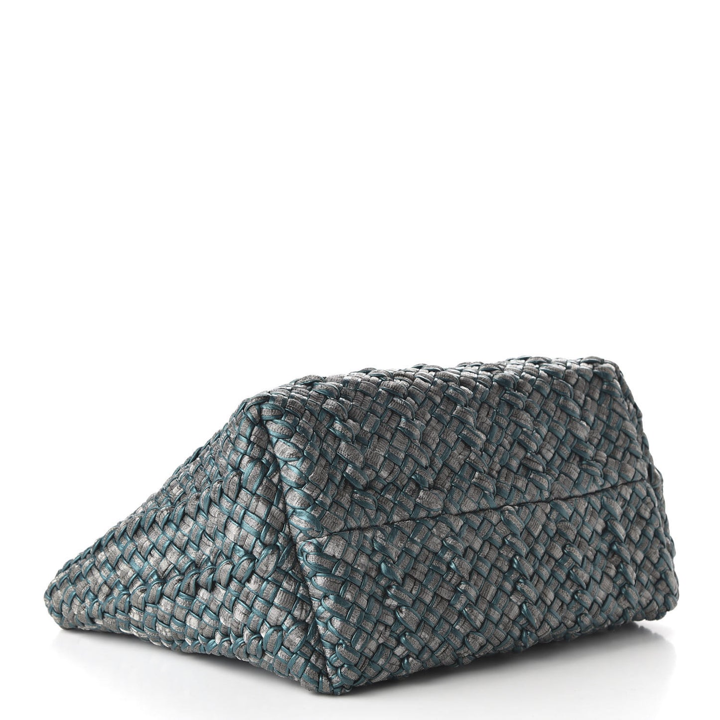 Metallic Intrecciato Tote Teal