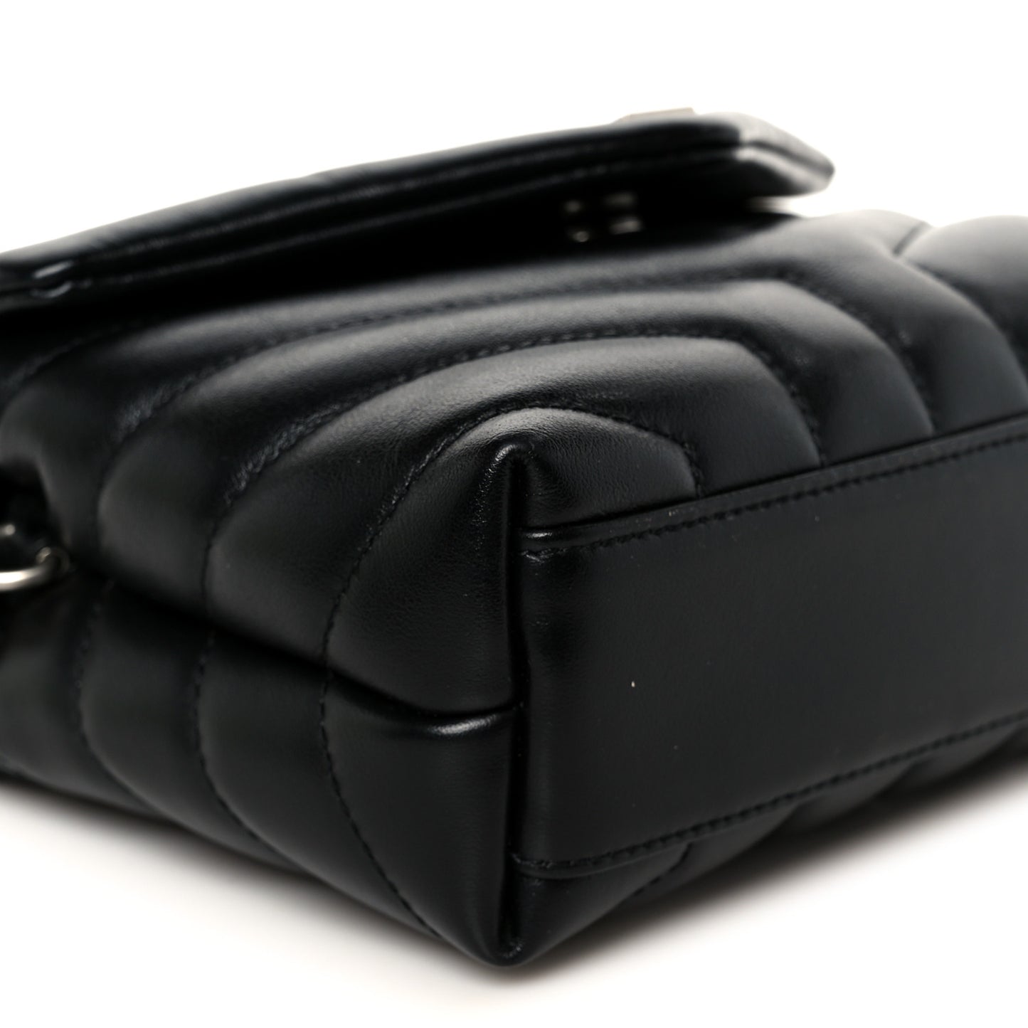 Calfskin Y Quilted Monogram Toy Loulou Crossbody Bag Black