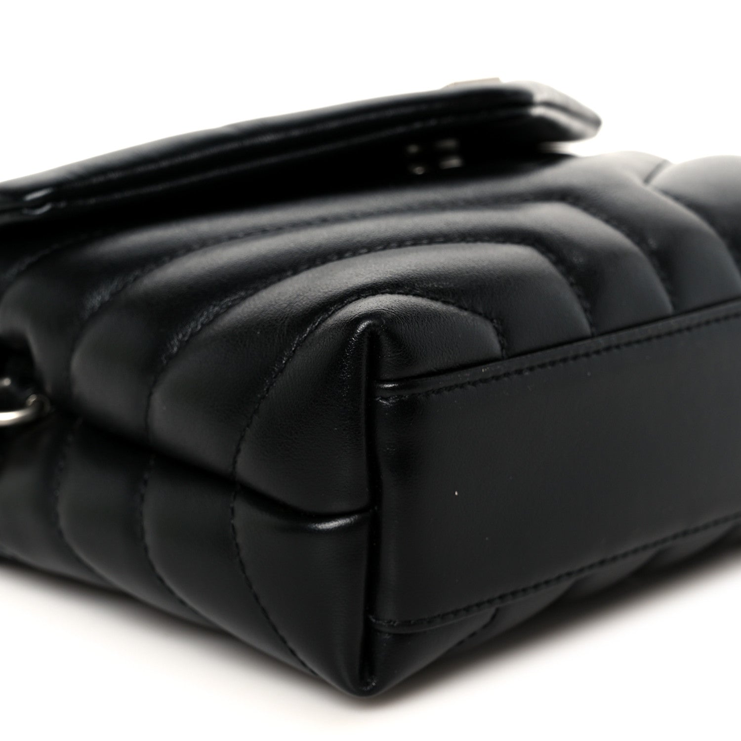 Saint Laurent Calfskin Y Quilted Monogram Toy Loulou Crossbody Bag Black 10 of 11