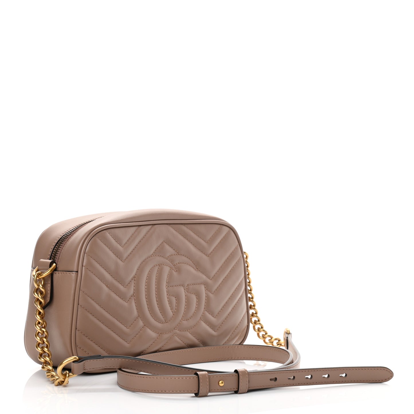 Calfskin Matelasse Small GG Marmont Chain Shoulder Bag Porcelain Rose