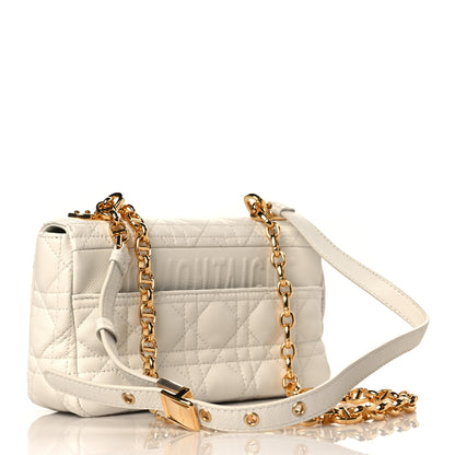 Christian Dior Calfskin Cannage Small Caro Bag Ivory 3 of 11