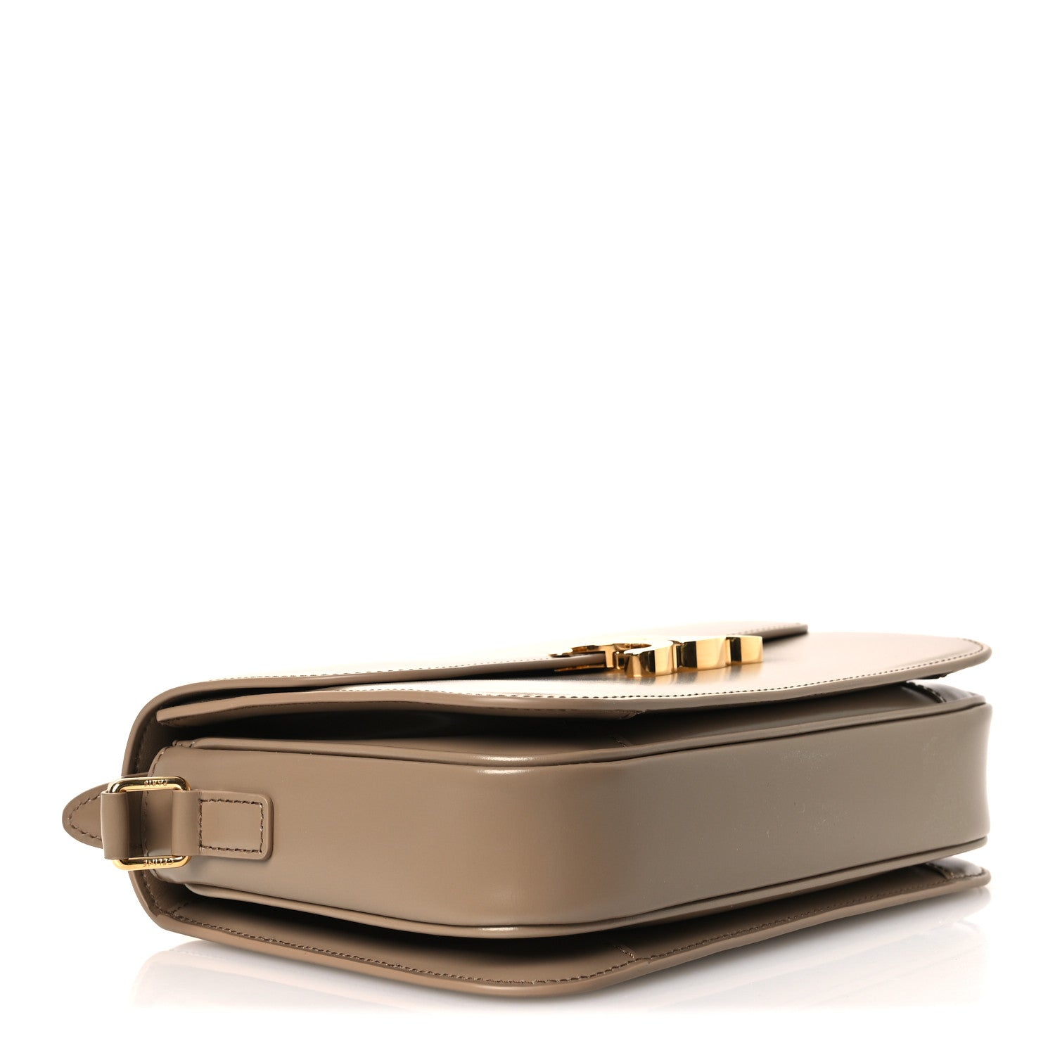 Celine Shiny Calfskin Medium Triomphe Smoked Brown 4 of 14