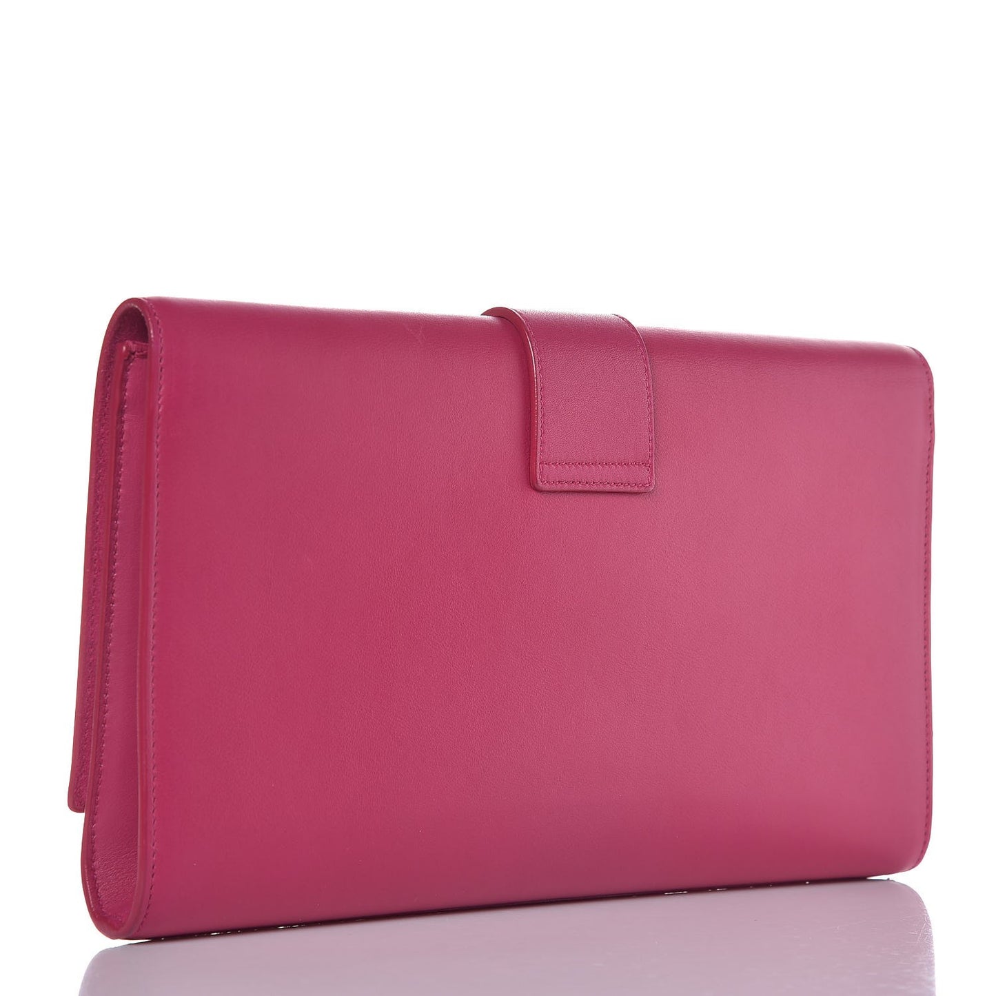Calfskin Classic Y Ligne Clutch Fuchsia