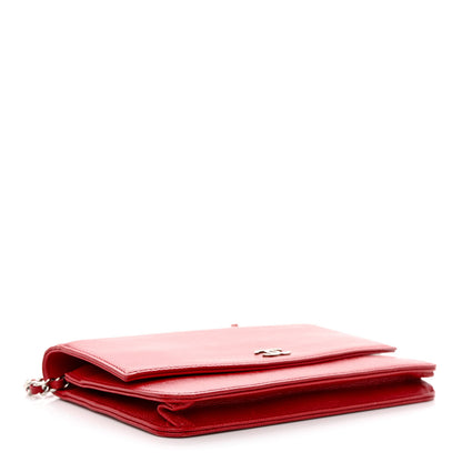 Chanel Caviar Sevruga Wallet on Chain WOC Red 4 of 13