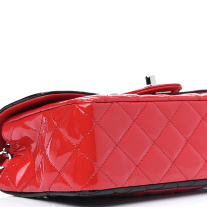 Chanel Patent Calfskin Quilted Bi-Color Mini Rectangular Flap Red Black 9 of 11