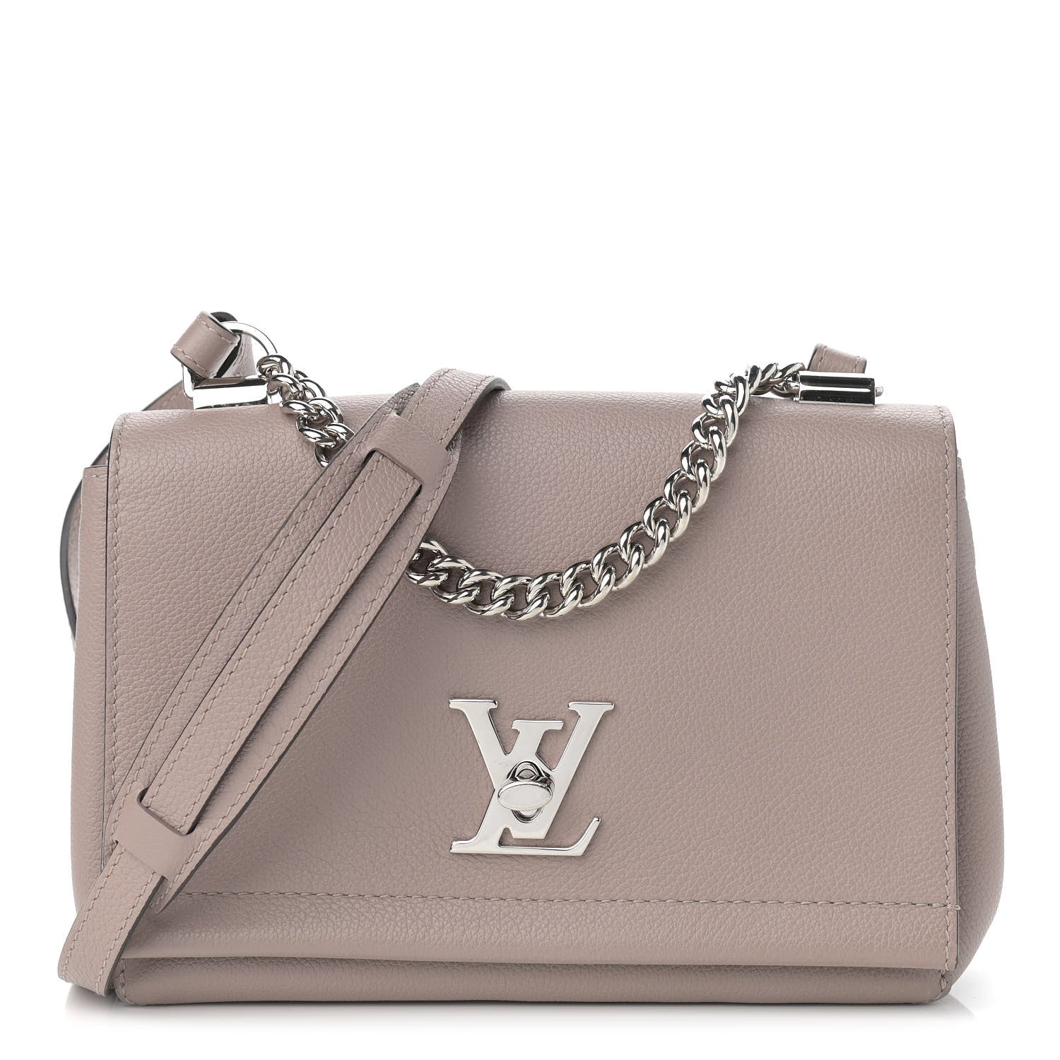 Louis Vuitton Soft Calfskin Lockme II Chain Bag BB Mastic 1 of 8