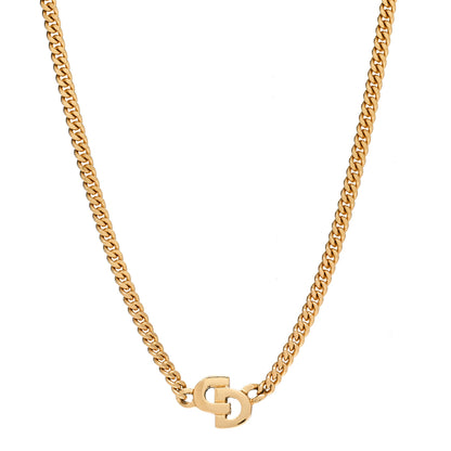 Christian Dior Metal CD Necklace Gold 1 of 6