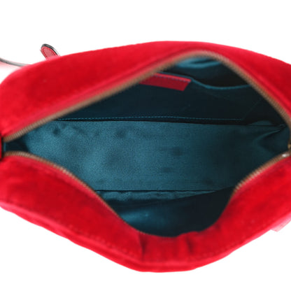 Gucci Velvet Matelasse Small GG Marmont Chain Shoulder Bag Hibiscus Red 5 of 10