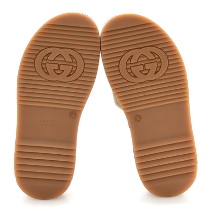 Gucci Monogram Maxi GG Angelina Platform 55mm Slide Sandals 39 Camel Ebony 6 of 10