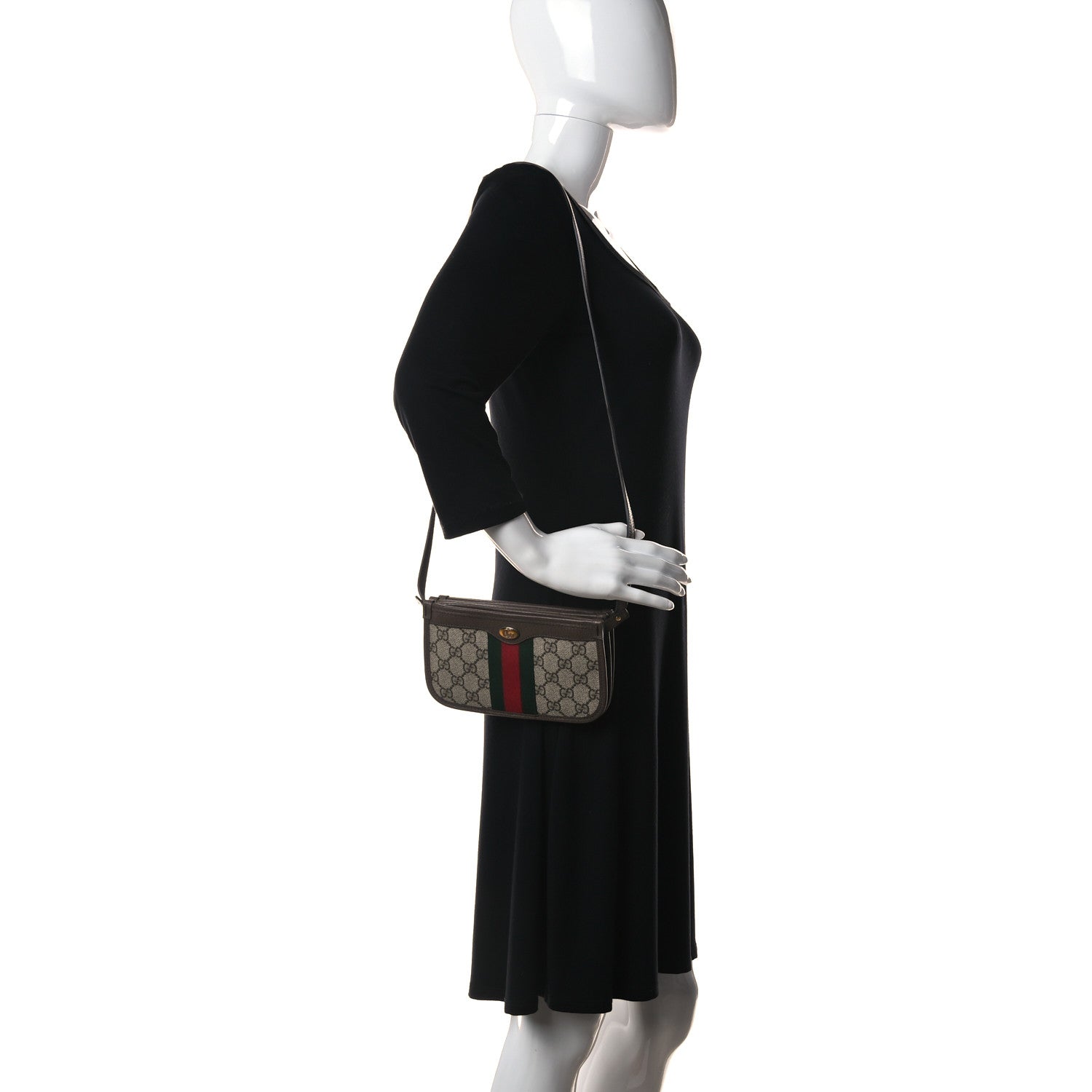 Gucci GG Supreme Monogram Web Ophidia Crossbody Beige New Acero 2 of 14