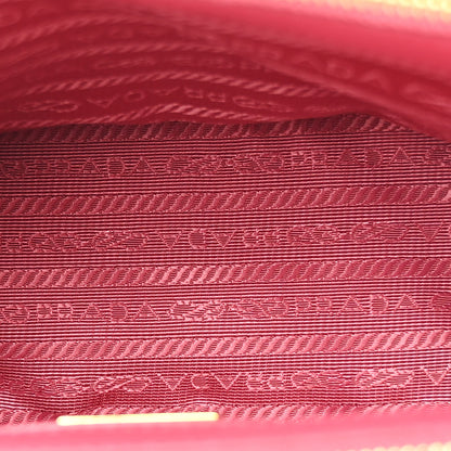Prada Saffiano Lux Micro Galleria Double Zip Tote Peonia 5 of 11