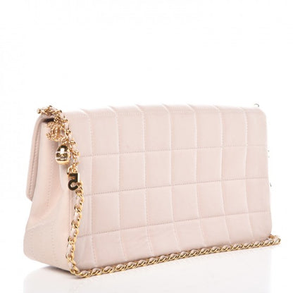 Chanel Lambskin Quilted Crystal Chocolate Bar Charm Flap Light Pink 3 of 12