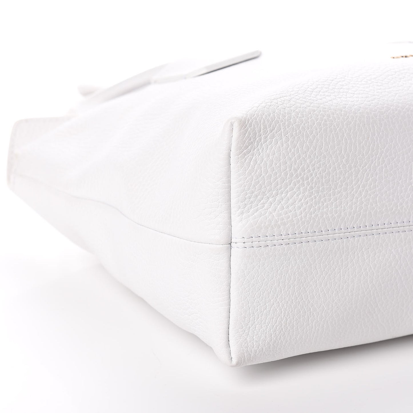London Grainy Calfskin Medium Baynard Tote White