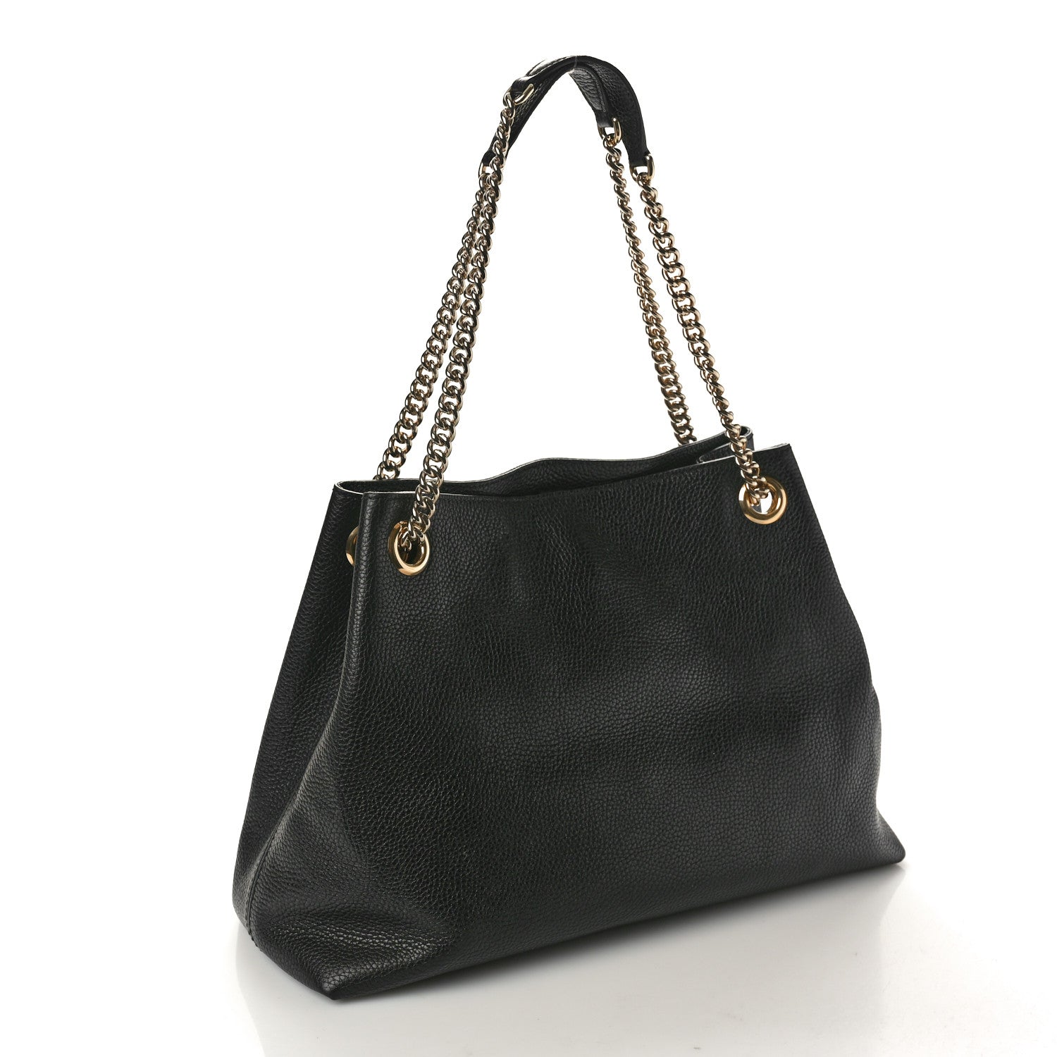 Gucci Pebbled Calfskin Medium Soho Chain Shoulder Bag Black 3 of 10