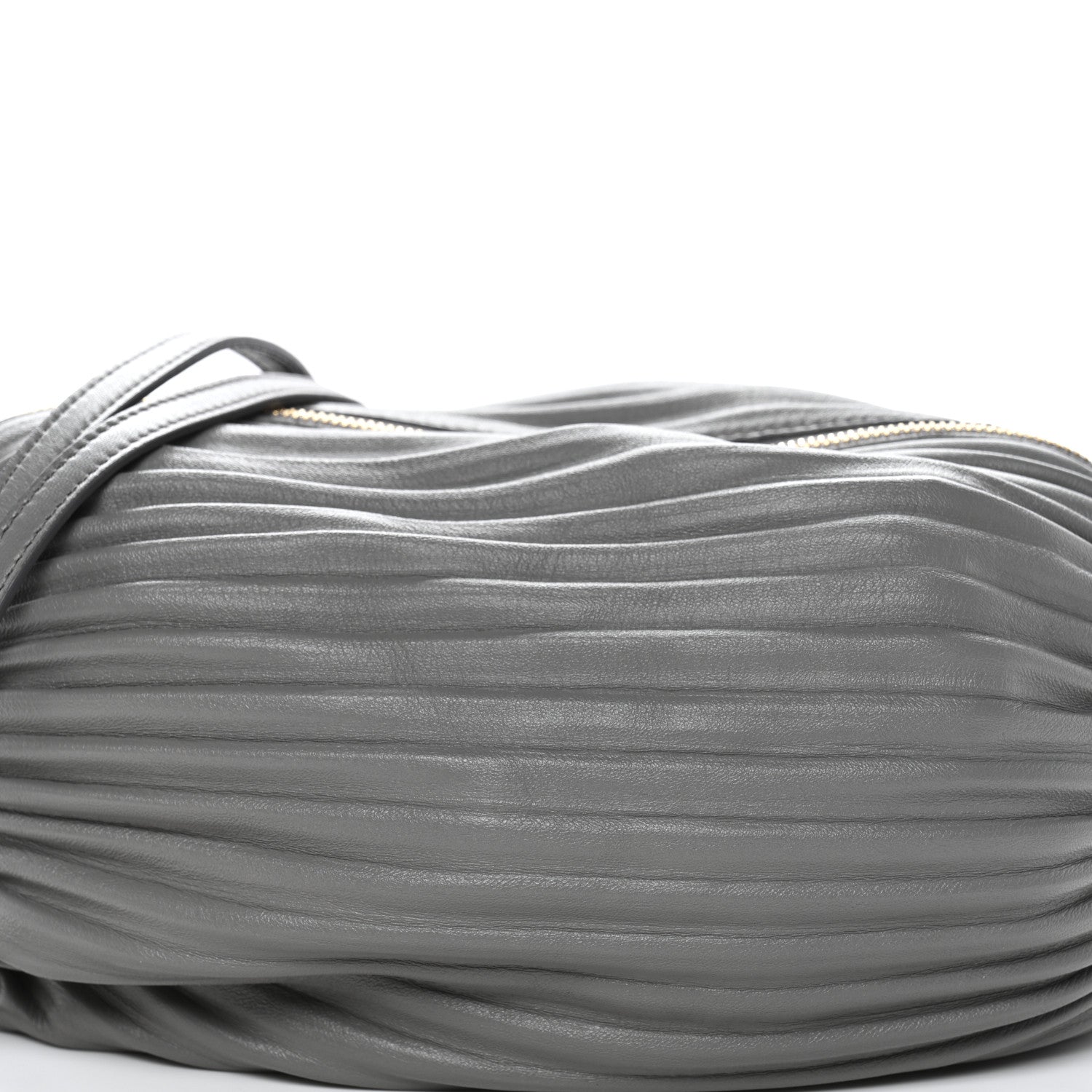 Loewe Lambskin Pleated Bracelet Pouch shoulder Bag Asphalt Grey 7 of 9