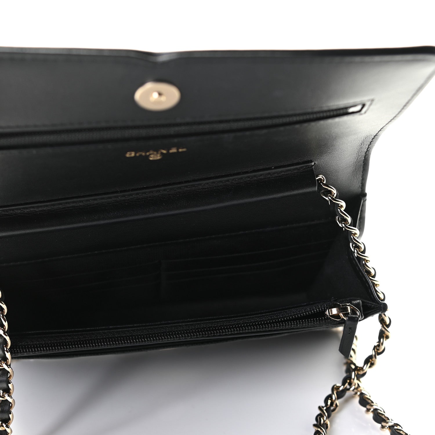 Chanel Caviar Quilted CC Filigree Wallet On Chain WOC Black 5 of 8