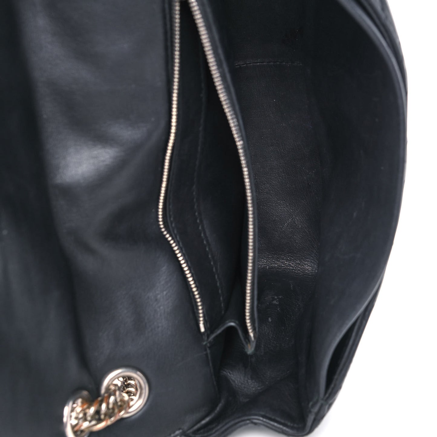 Calfskin Logo Matelasse M BB Chain Shoulder Bag Black