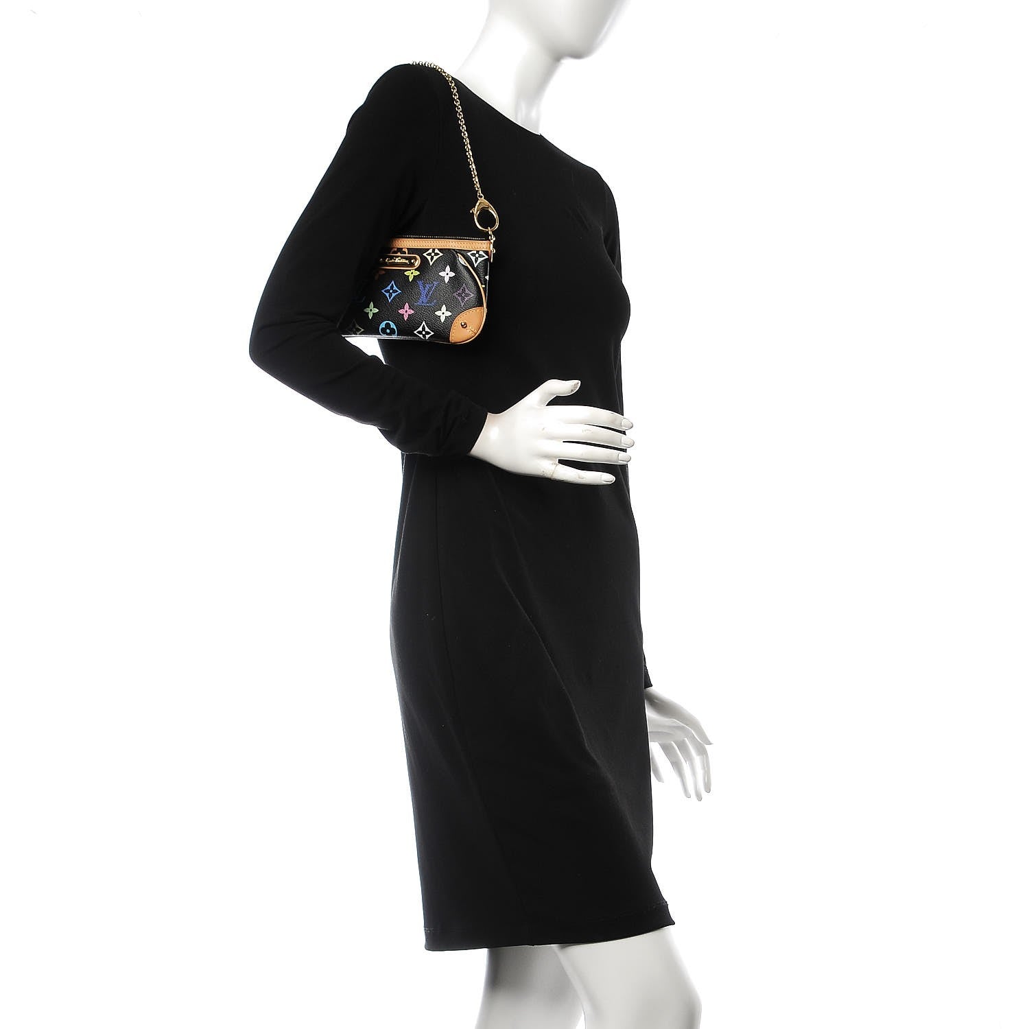 Louis Vuitton Monogram Multicolor Pochette Milla MM Black 2 of 7