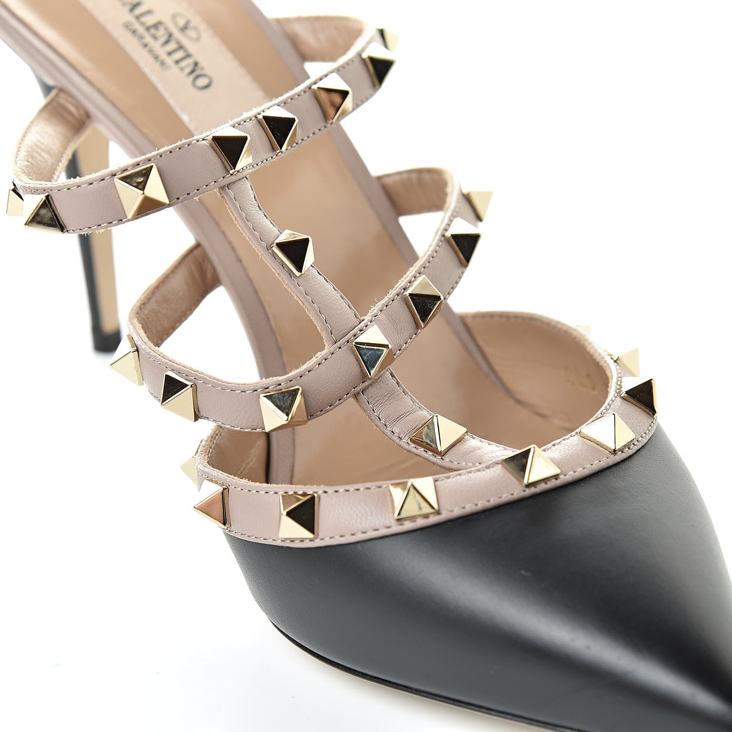 Valentino Garavani Nappa Rockstud 90mm Cage Mules 39 Black Poudre 11 of 11
