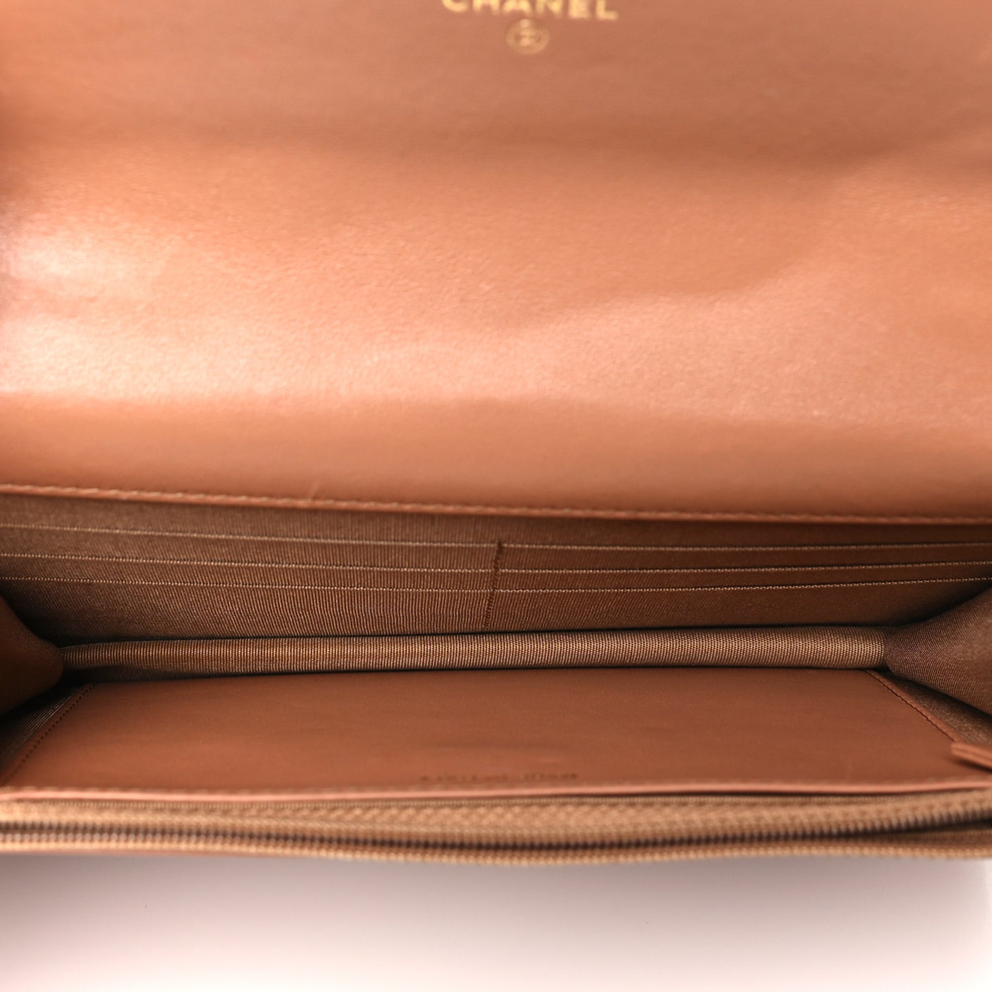 Lambskin Quilted Chanel 19 Wallet On Chain WOC Brown