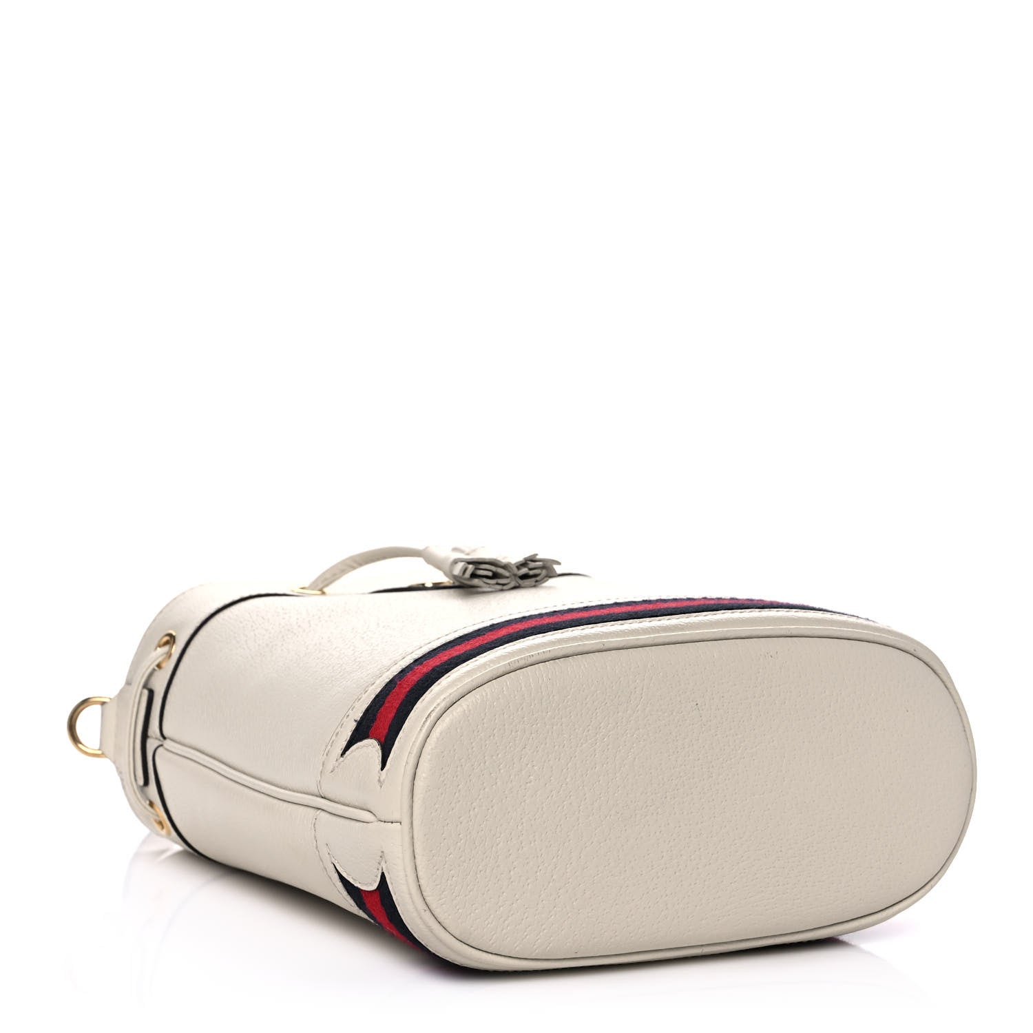 Gucci Glazed Textured Calfskin Web Small Ophidia Bucket Bag Mystic White 4 of 11