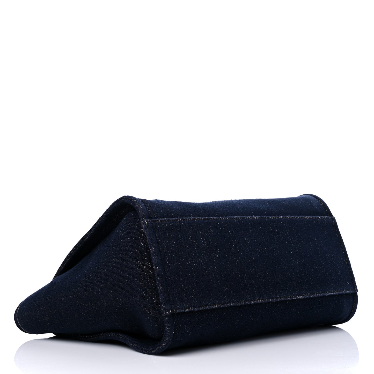 Lurex Canvas Medium Deauville Tote Navy Blue Gold
