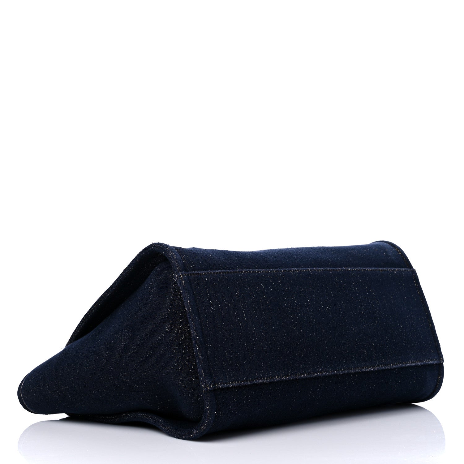 Chanel Lurex Canvas Medium Deauville Tote Navy Blue Gold 4 of 13